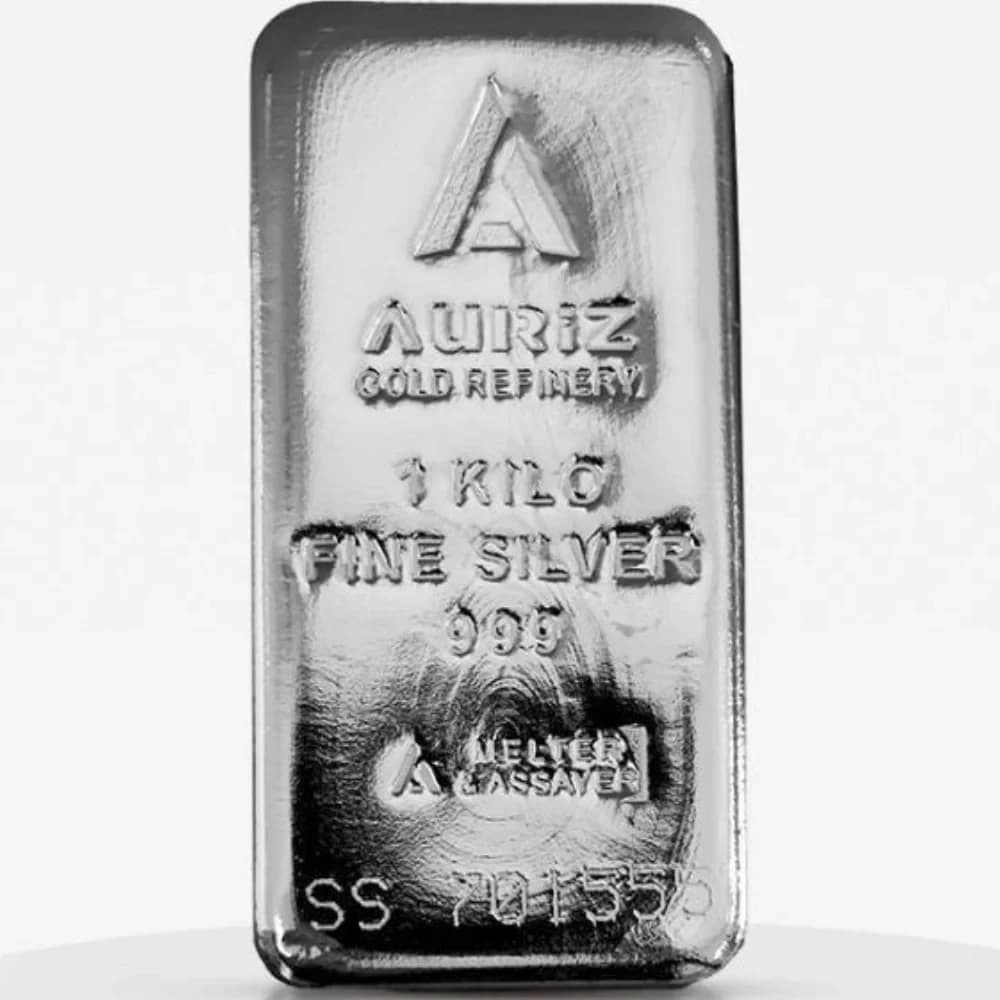1kg Auriz Silver Bar, 1 kg Fine .999